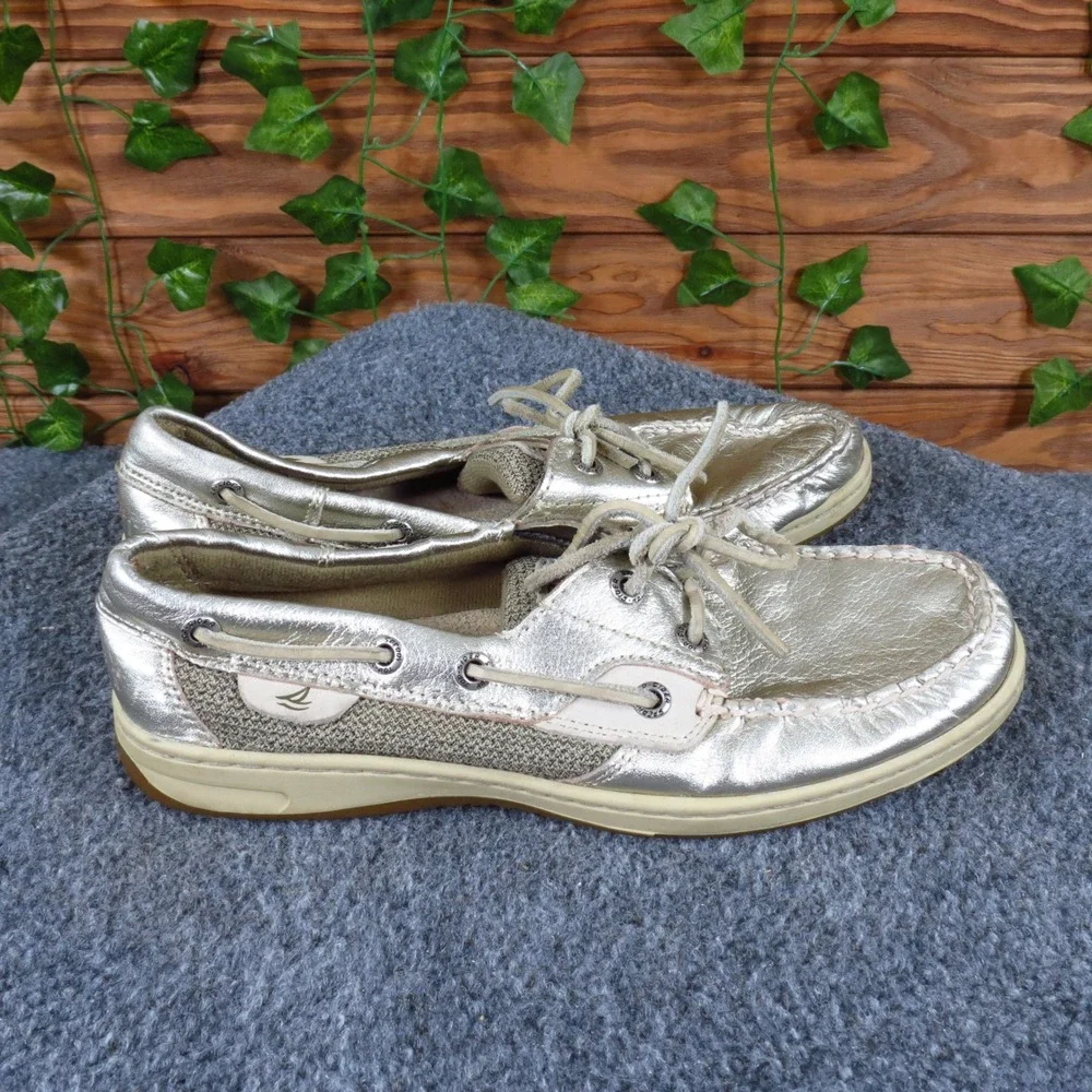 Sperry Top-Sider Angelfish Women Boat‎ Shoe Size 7 Casual Gold Metallic Leather